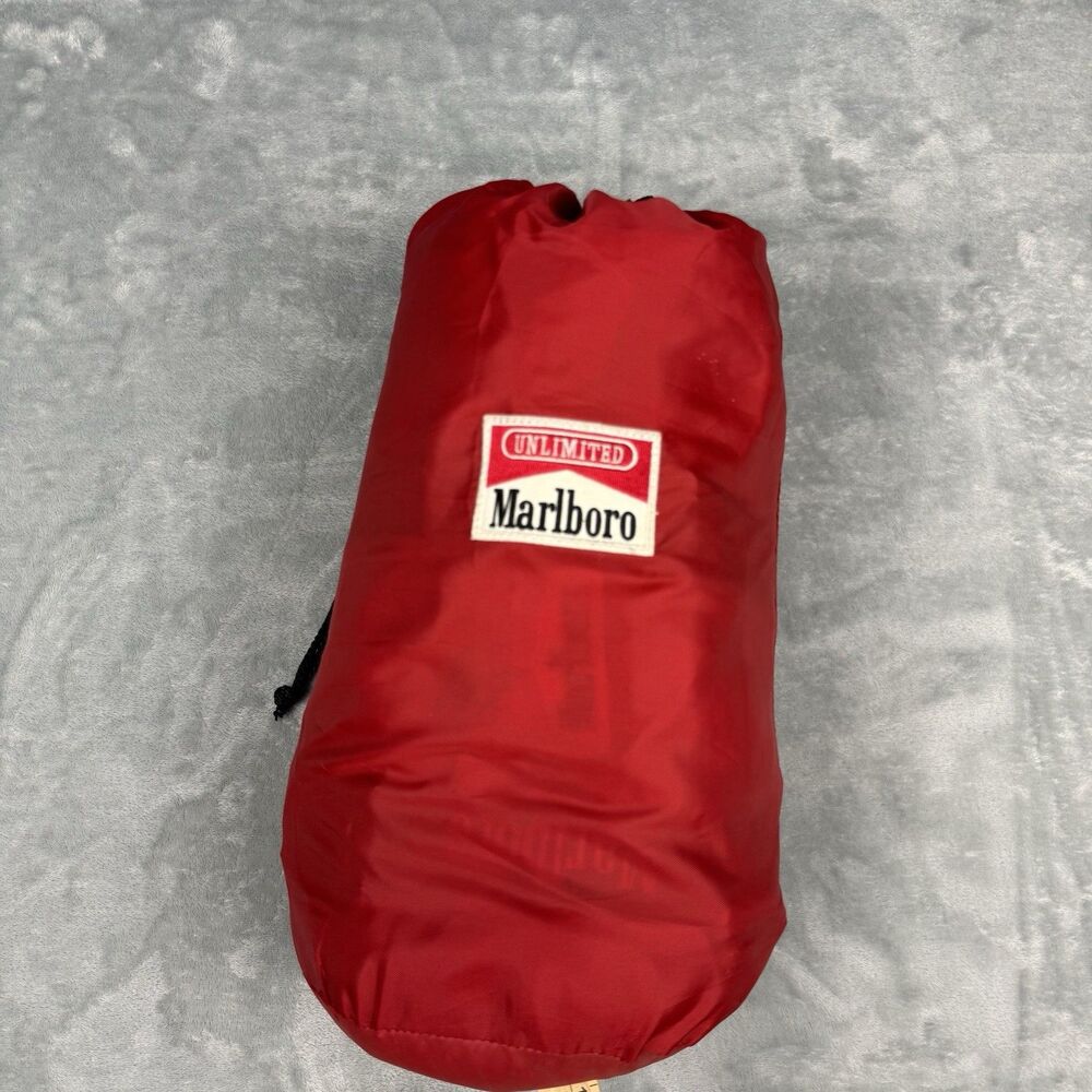 Vintage Marlboro Unlimited Sleeping Bag Buffalo Plaid Lining Camping Outdoor